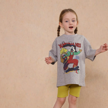 半袖Tシャツ Light Gray / 80cm cute cartoon short-sleeved T-shirt【mh0009468】