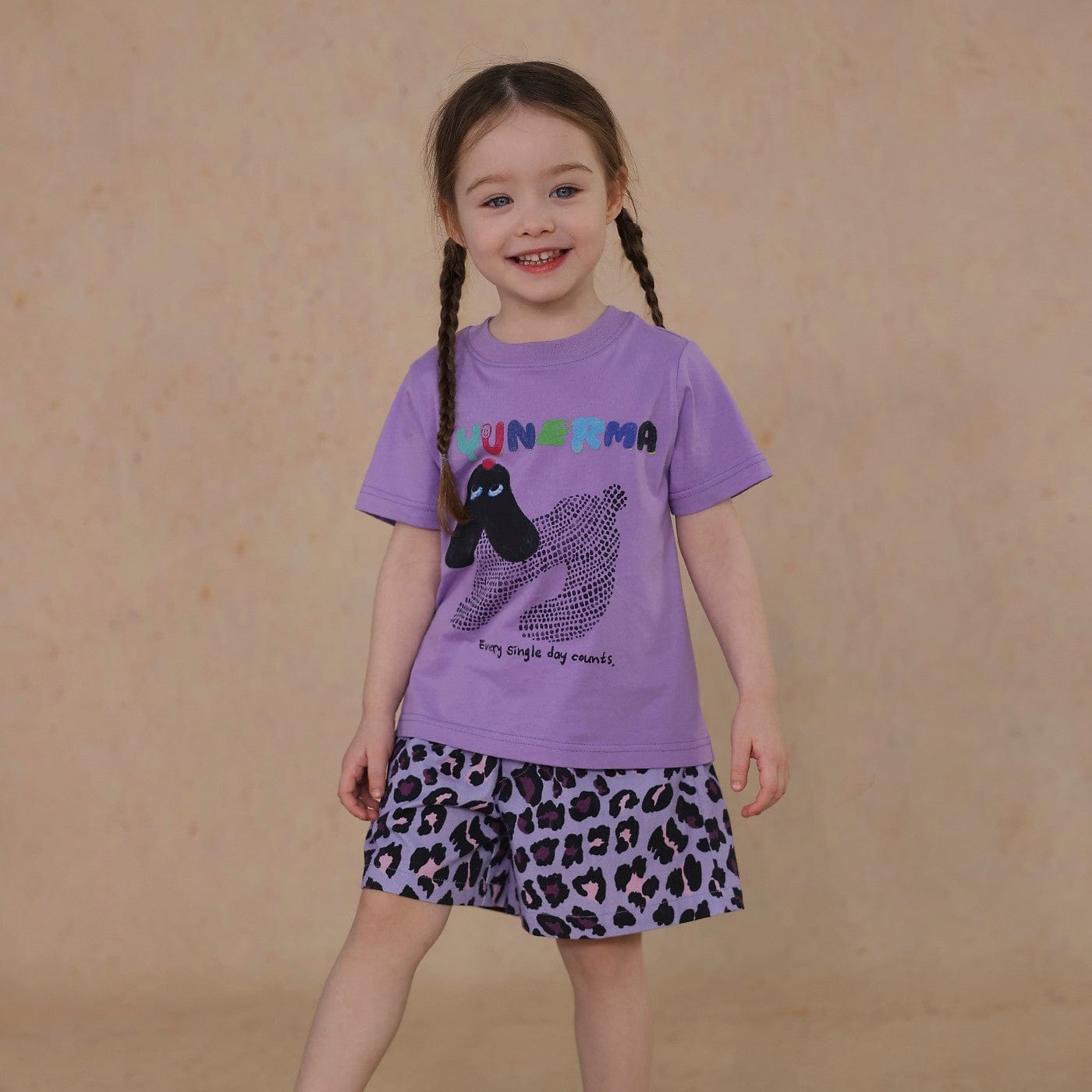 半袖Tシャツ Purple / 80cm cartoon short-sleeved T-shirt【mh0009465】