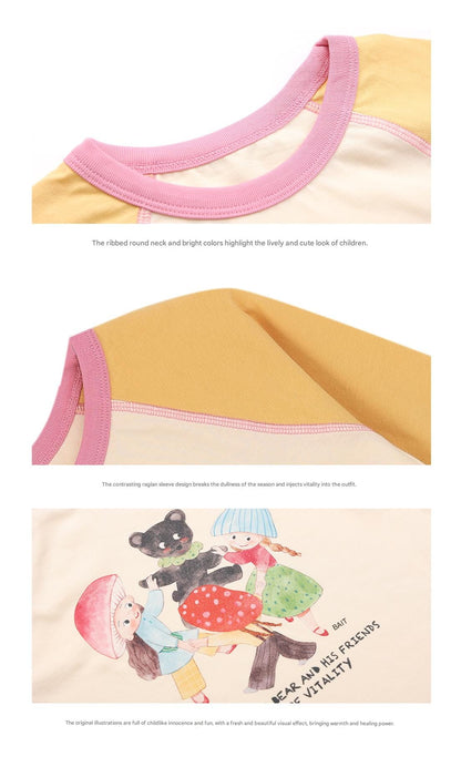 長袖Tシャツ カラフルイラストラグラン長袖Tシャツ【mh0011292】