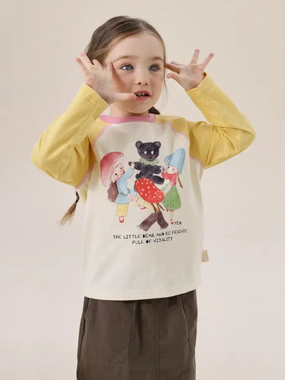 長袖Tシャツ カラフルイラストラグラン長袖Tシャツ【mh0011292】