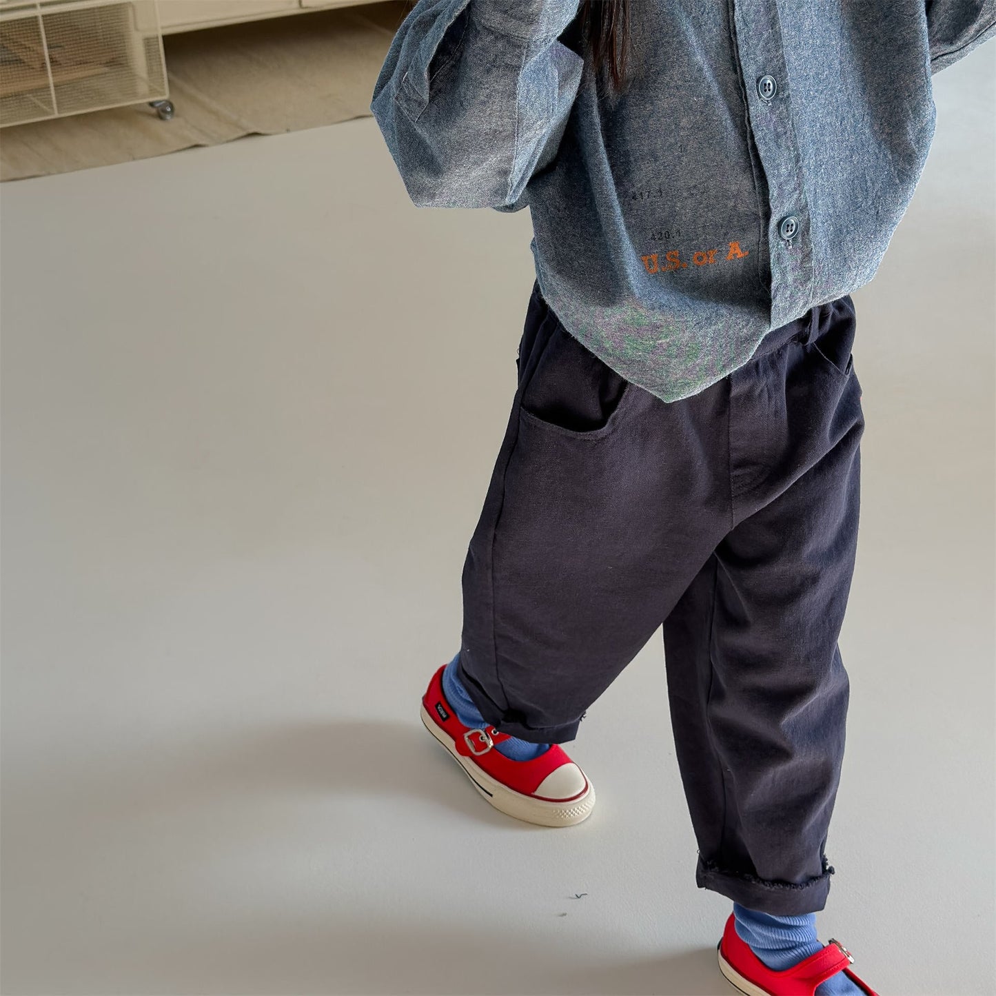 Zebra Embroidery Cotton Pants ゼブラ刺繍 コットン ワイドパンツ【mh0012469】 ADbaby ロングパンツ・スウェットパンツ