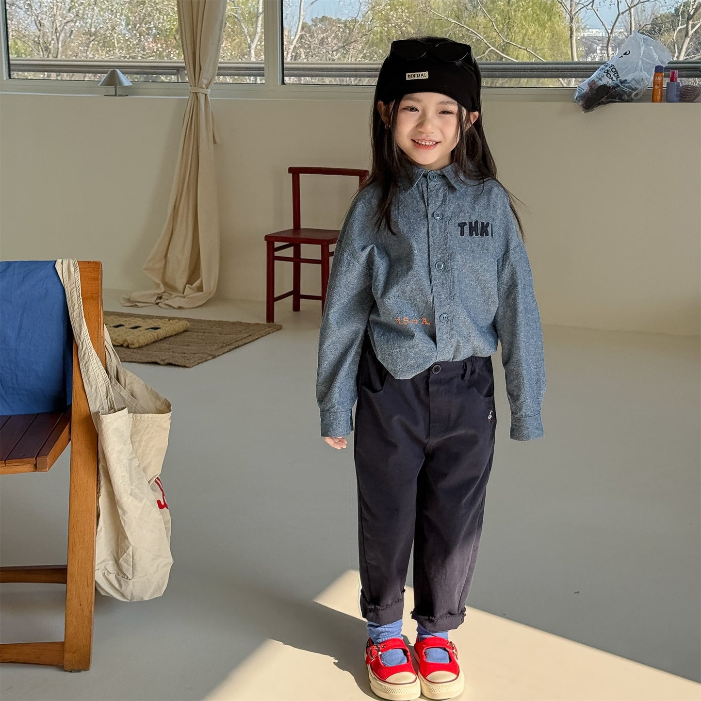 Zebra Embroidery Cotton Pants ゼブラ刺繍 コットン ワイドパンツ【mh0012469】 ADbaby ロングパンツ・スウェットパンツ