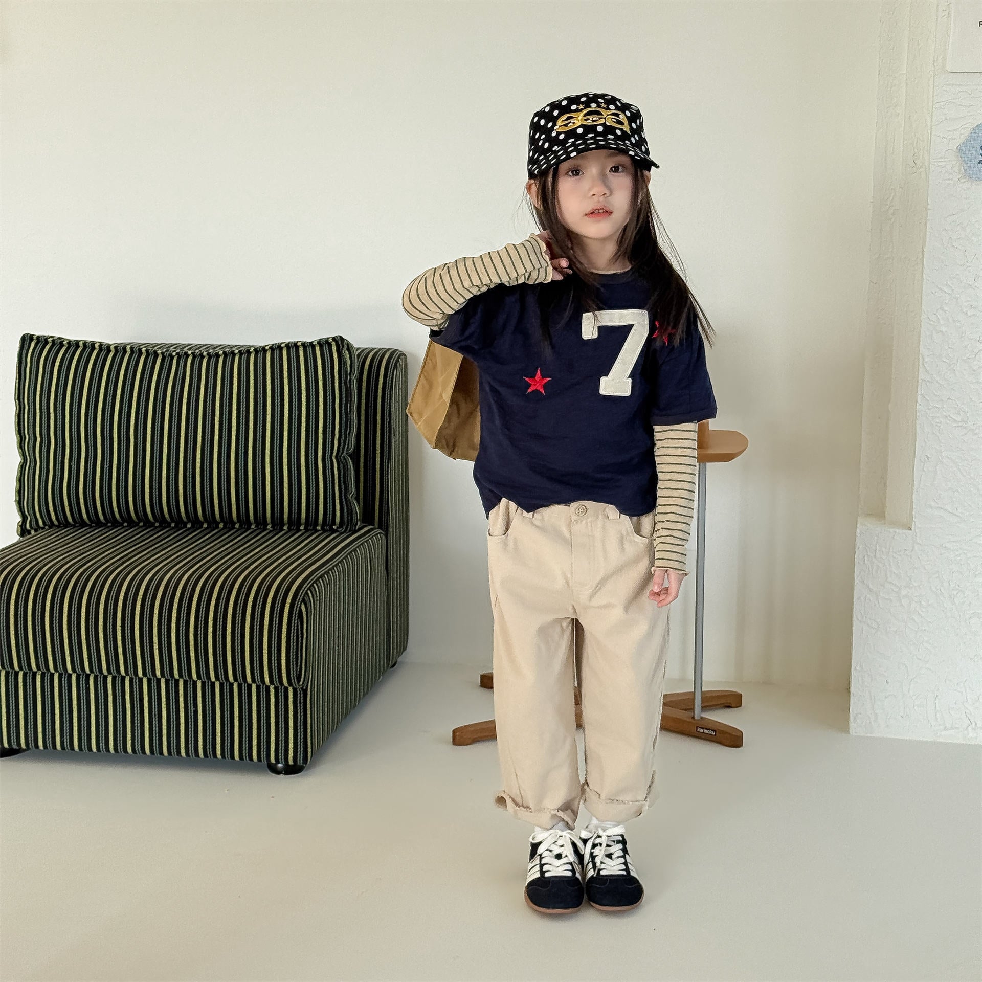 Zebra Embroidery Cotton Pants ゼブラ刺繍 コットン ワイドパンツ【mh0012469】 ADbaby ロングパンツ・スウェットパンツ
