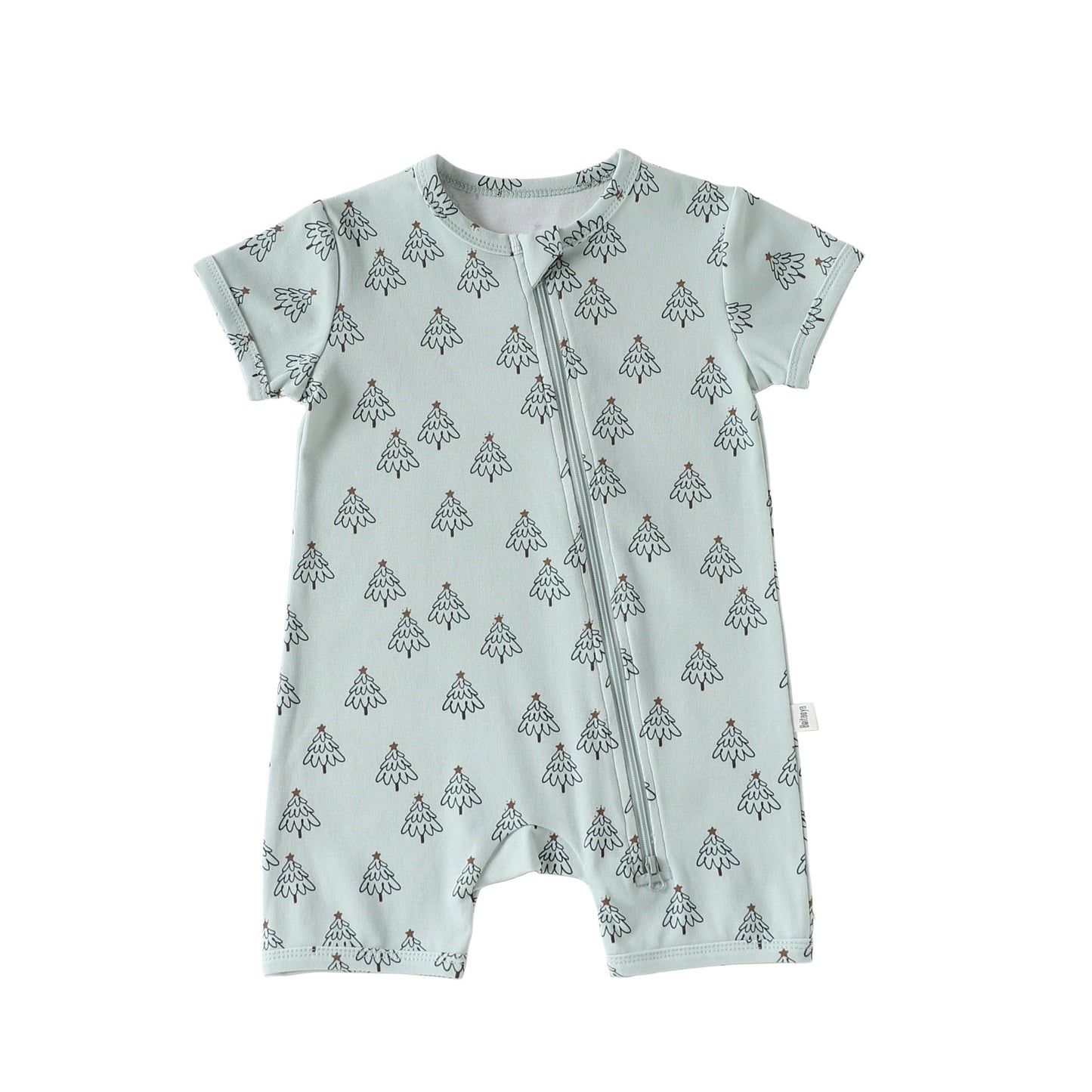 Zipper Front Short Sleeve Cotton アニマル ツリー 半袖ロンパース【mh0012770】 Beitaoya 半袖ロンパース