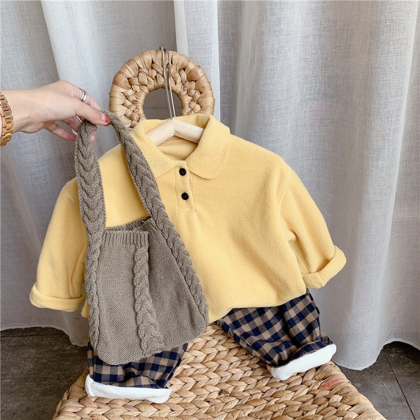 -キッズ フリース ポロシャツ【mh0000267】 - mamahalo shop - 長袖シャツ・ブラウス -  べビー服 - 子供服 - 男の子 - 女の子