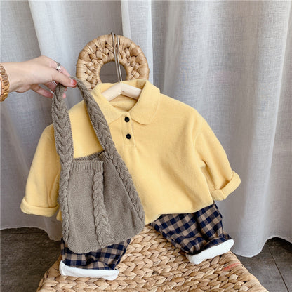 -キッズ フリース ポロシャツ【mh0000267】 - mamahalo shop - 長袖シャツ・ブラウス -  べビー服 - 子供服 - 男の子 - 女の子