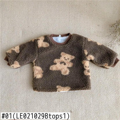 -ベビー くま フリース トップス パンツ【mh0000098】 - mamahalo shop - 長袖セットアップ -  べビー服 - 子供服 - 男の子 - 女の子