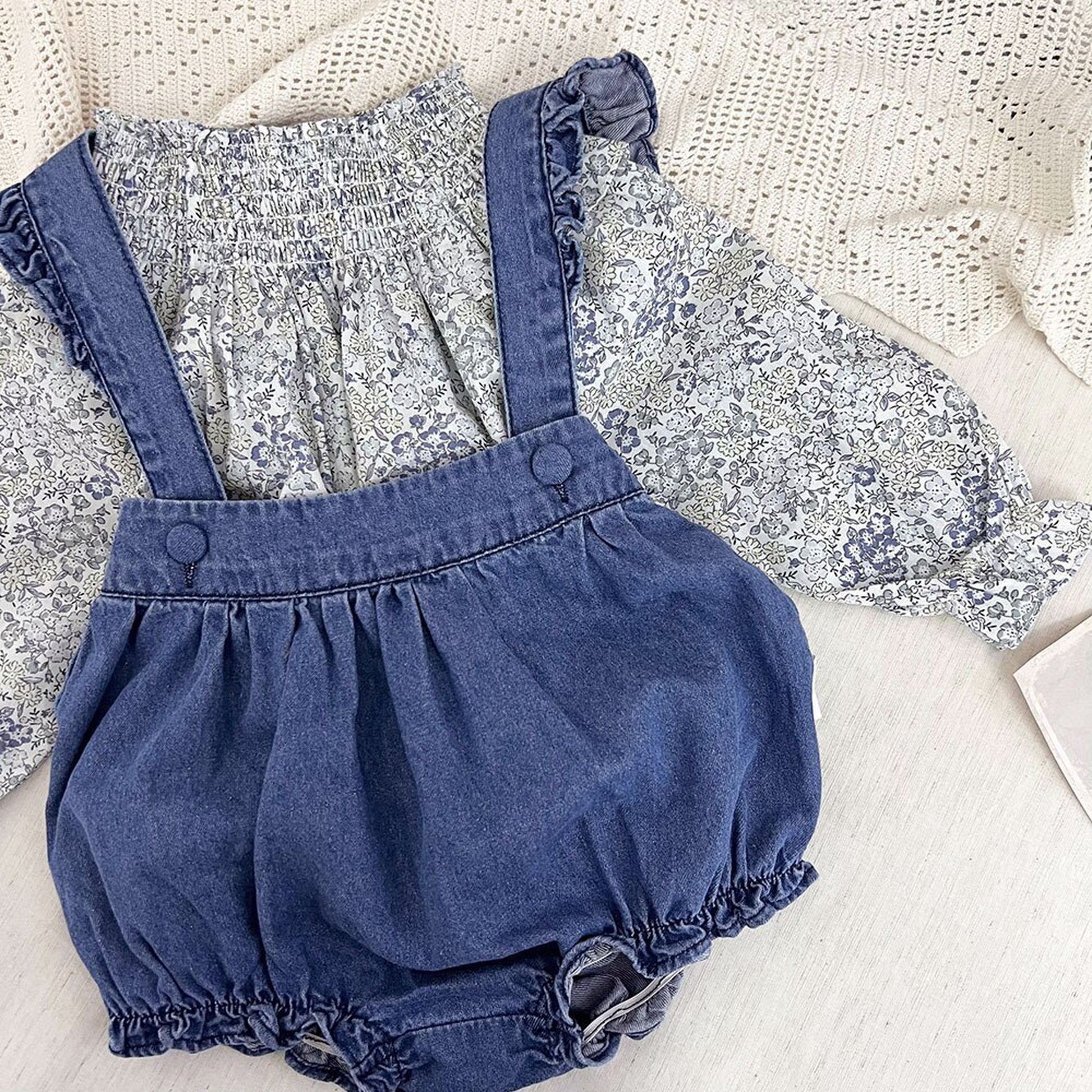 -ベビー キッズ フラワー シャーリング ボトルネック ブラウス トップス - mamahalo shop - 長袖シャツ・ブラウス -  べビー服 - 子供服 - 男の子 - 女の子