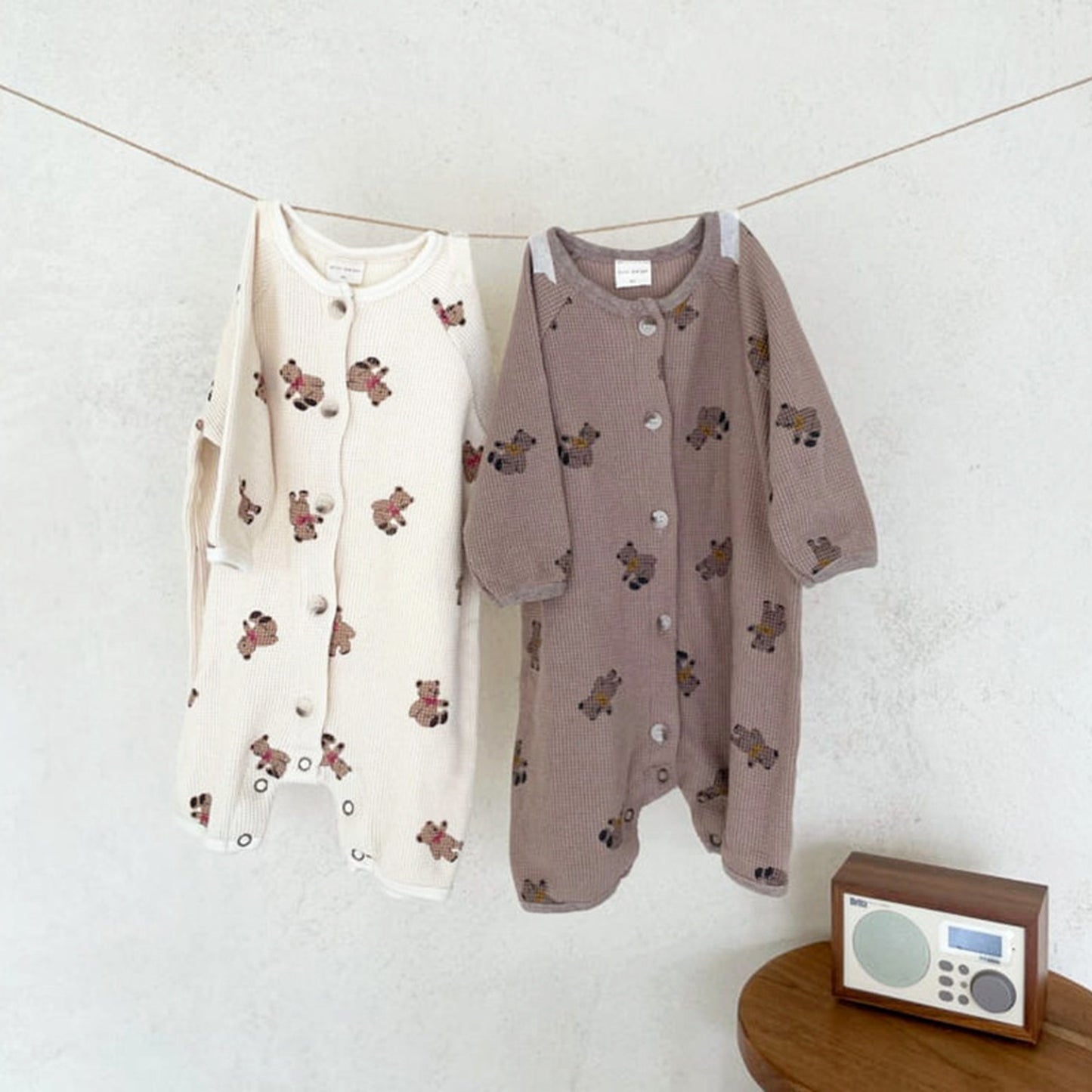 -ベビー くま ベア ロンパース ジャンプスーツ - mamahalo shop - 長袖ロンパース -  べビー服 - 子供服 - 男の子 - 女の子