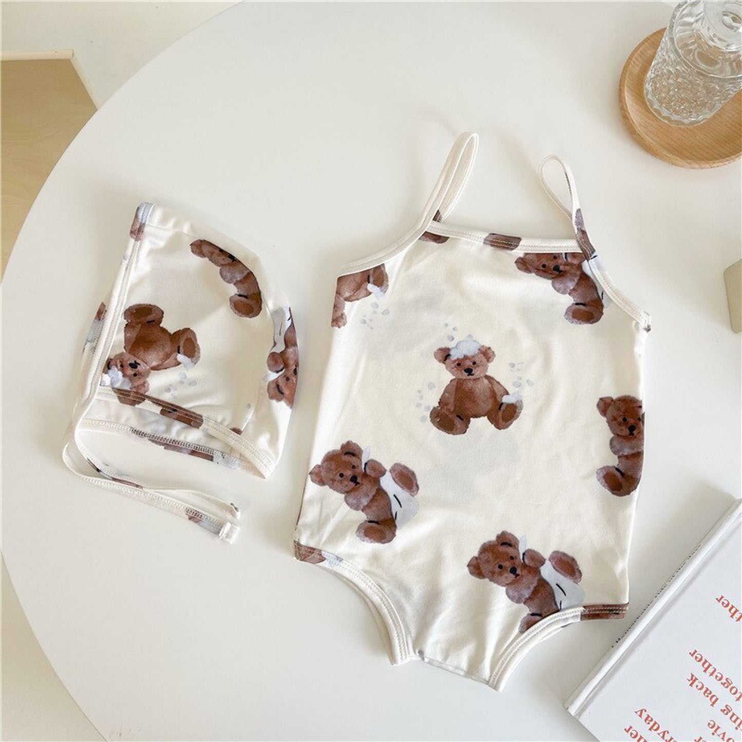 -ベビー くま ベア ワンピース 水着 スイミング 帽子 セット【mh0000670】 - mamahalo shop - ベビー用水着 -  べビー服 - 子供服 - 男の子 - 女の子