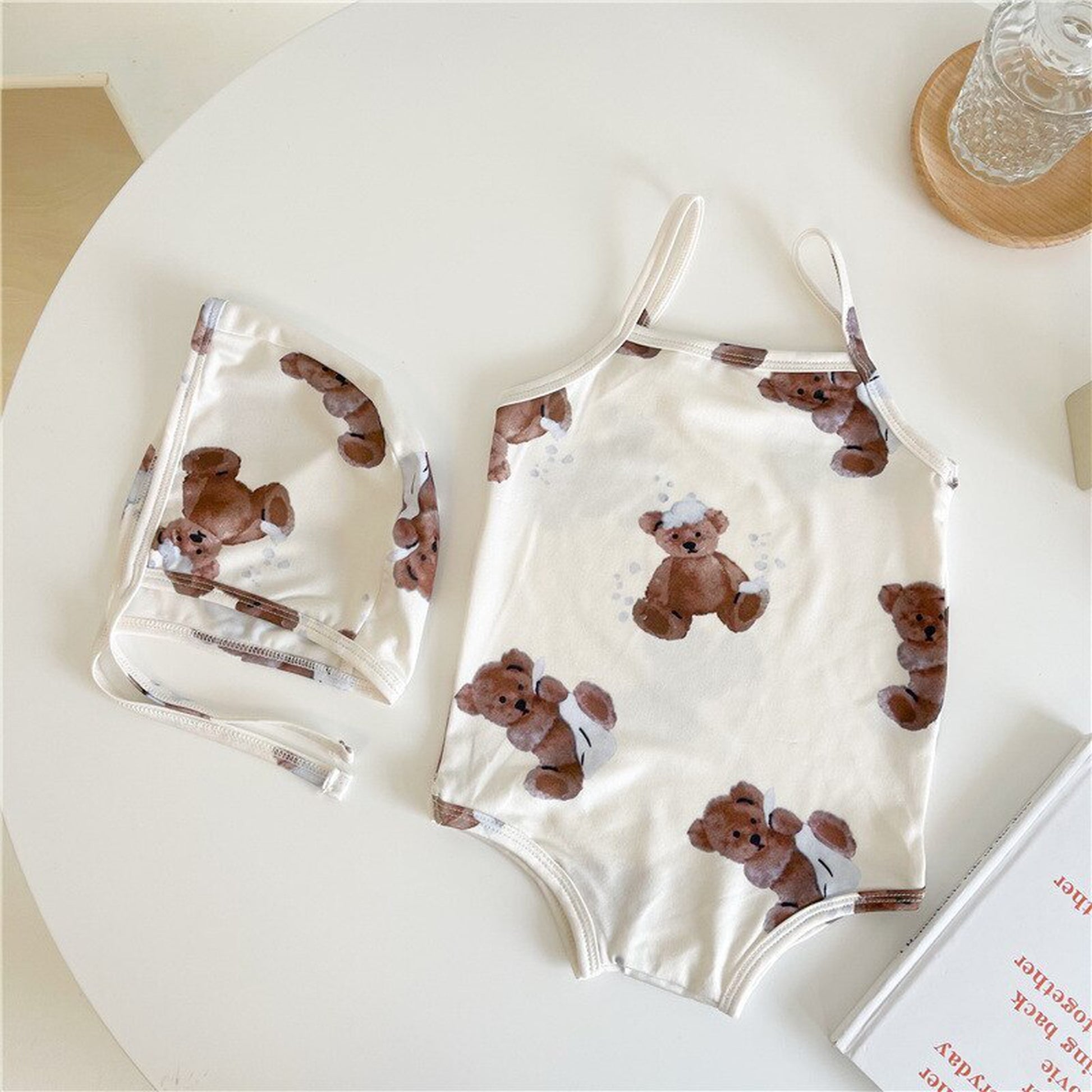 -ベビー くま ベア ワンピース 水着 スイミング 帽子 セット【mh0000670】 - mamahalo shop - ベビー用水着 -  べビー服 - 子供服 - 男の子 - 女の子