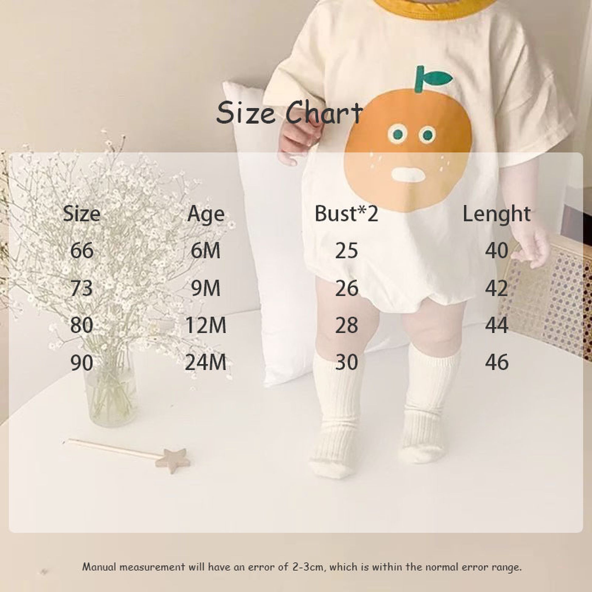 -ベビー オレンジ 半袖ロンパース【mh0000076】 - mamahalo shop - 半袖ロンパース -  べビー服 - 子供服 - 男の子 - 女の子