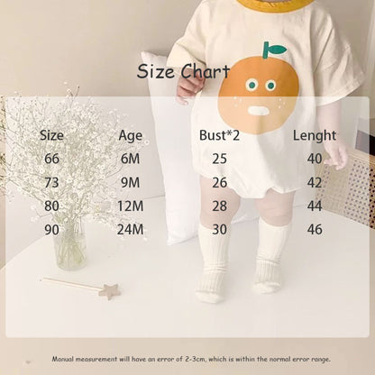 -ベビー オレンジ 半袖ロンパース【mh0000076】 - mamahalo shop - 半袖ロンパース -  べビー服 - 子供服 - 男の子 - 女の子