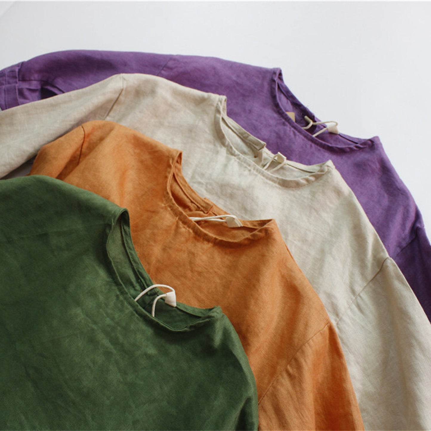 -キッズ コットンリネン 長袖 シャツ トップス - mamahalo shop - 長袖Tシャツ -  べビー服 - 子供服 - 男の子 - 女の子