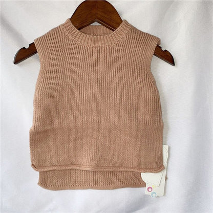 -ベビー ニット サイドオープン ベスト【mh0000314】 - mamahalo shop - ベスト -  べビー服 - 子供服 - 男の子 - 女の子