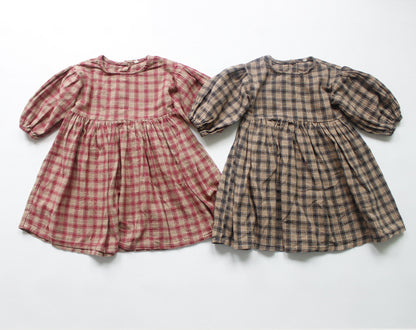 -キッズ チェック ワンピース【mh0000324】 - mamahalo shop - 長袖ワンピース -  べビー服 - 子供服 - 男の子 - 女の子