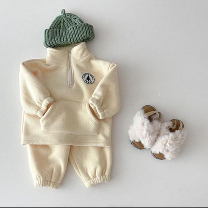 -ベビー キッズ セットアップ フリース スウェットトップス パンツ【mh0000238】 - mamahalo shop - 長袖セットアップ -  べビー服 - 子供服 - 男の子 - 女の子