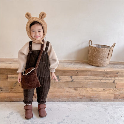 -キッズ コーデュロイ キルティング サロペット サスパンツ【mh0000254】 - mamahalo shop - オーバーオール -  べビー服 - 子供服 - 男の子 - 女の子