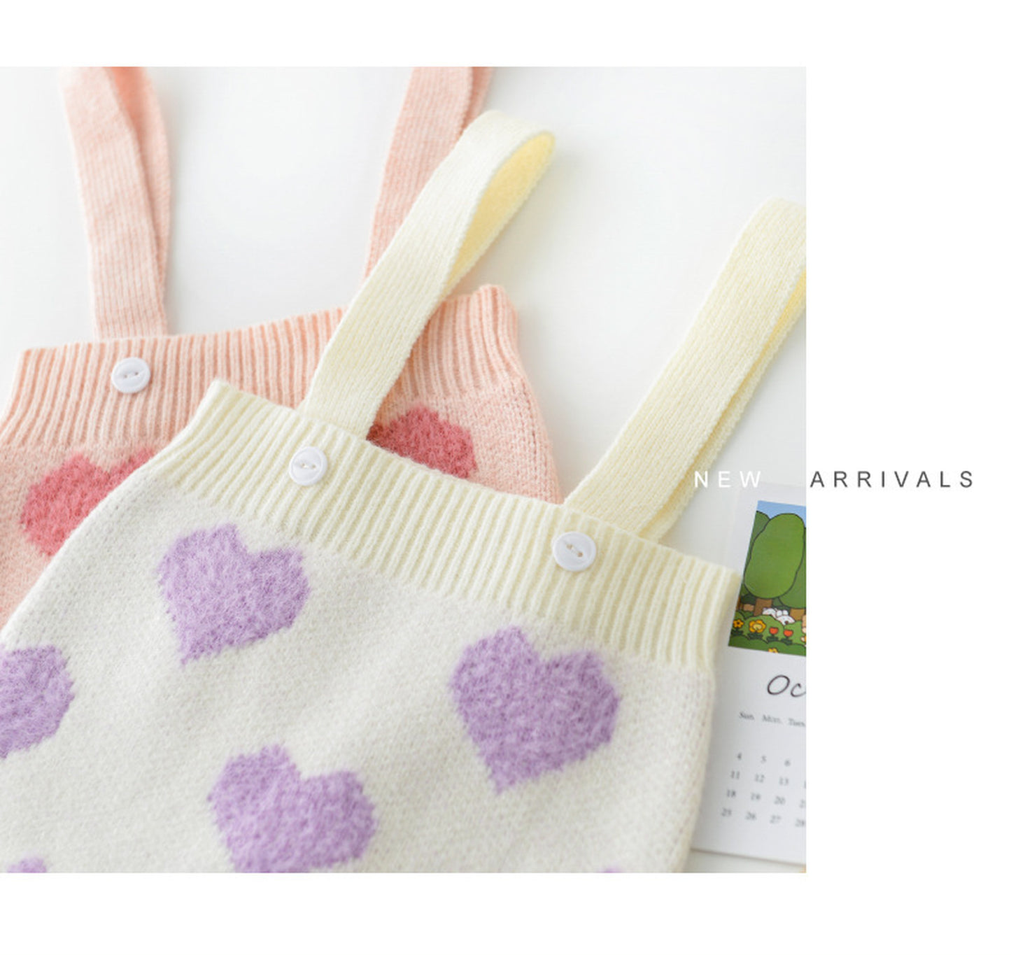 -ベビー ニット セット ハート セットアップ  ロンパース カーディガン【mh0000365】 - mamahalo shop - ロンパースセットアップ -  べビー服 - 子供服 - 男の子 - 女の子