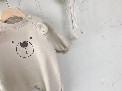 -ベビー くま 耳付き ロンパース【mh0000381】 - mamahalo shop - 長袖ロンパース -  べビー服 - 子供服 - 男の子 - 女の子