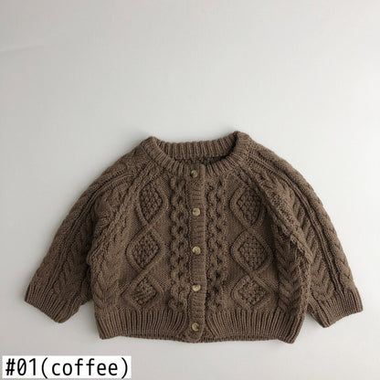 -キッズ ニット カーディガン【mh0000297】 - mamahalo shop - ニット・セーター -  べビー服 - 子供服 - 男の子 - 女の子