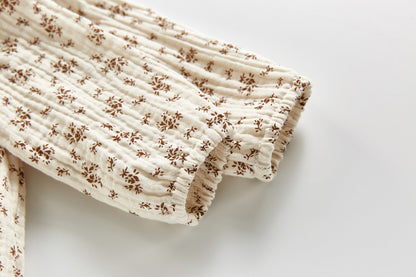 -ベビー フラワー ロンパース 帽子 セット - mamahalo shop - 長袖ロンパース -  べビー服 - 子供服 - 男の子 - 女の子