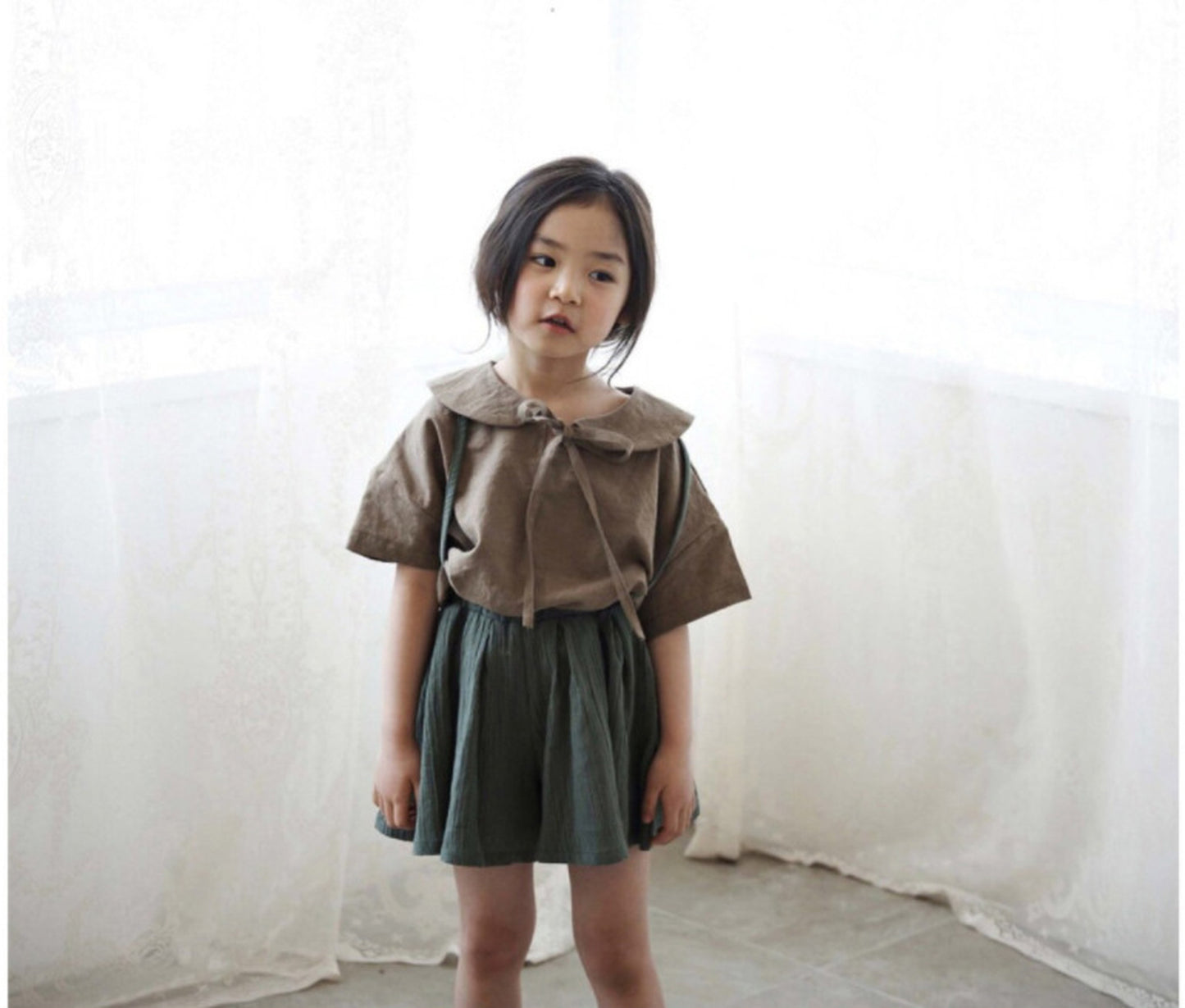 -キッズ セーラーカラー トップス 長袖ブラウス - mamahalo shop - 半袖シャツ・ブラウス -  べビー服 - 子供服 - 男の子 - 女の子