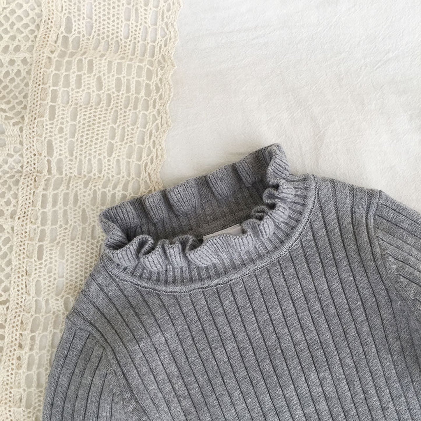 -キッズ ニット フリル トップス カットソー セーター【mh0000212】 - mamahalo shop - ニット・セーター -  べビー服 - 子供服 - 男の子 - 女の子