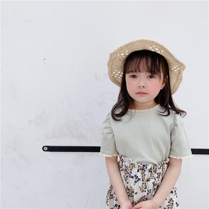 -キッズ レース 半袖 トップス - mamahalo shop - 半袖Tシャツ -  べビー服 - 子供服 - 男の子 - 女の子