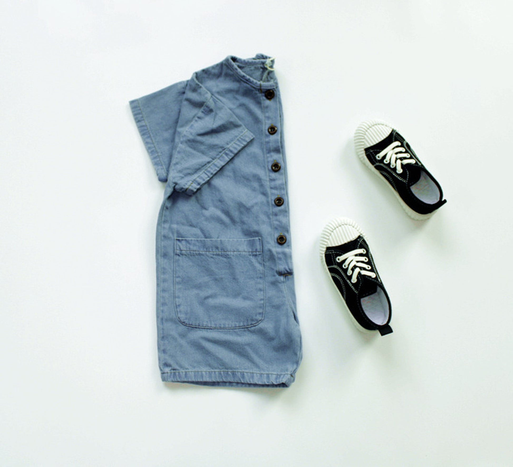 -キッズ デニム 半袖 ジャンプスーツ 48918290 - mamahalo shop - 半袖ジャンプスーツ -  べビー服 - 子供服 - 男の子 - 女の子