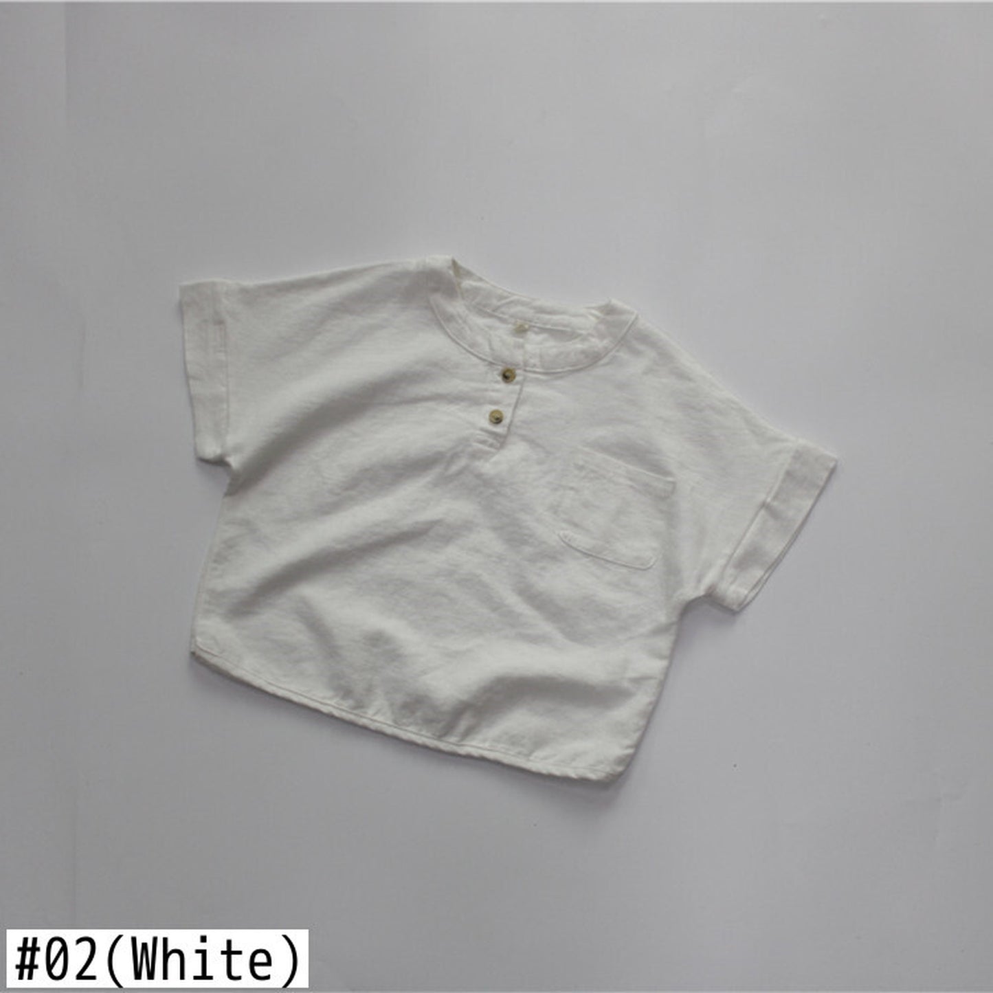 -キッズ コットンリネン 半袖 トップス - mamahalo shop - 半袖Tシャツ -  べビー服 - 子供服 - 男の子 - 女の子