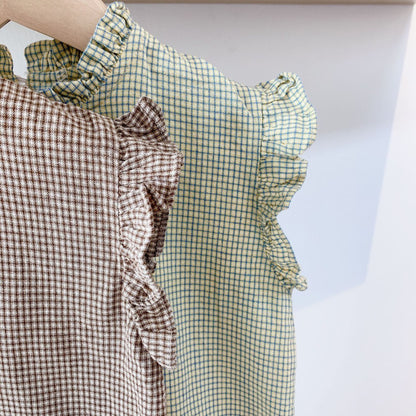 -キッズ ギンガムチェック ノースリーブ トップス - mamahalo shop - タンクトップ・キャミソール・ノースリーブトップス -  べビー服 - 子供服 - 男の子 - 女の子