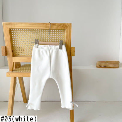 -ベビー リボン 裏起毛 レギンス パンツ【mh0000256】 - mamahalo shop - レギンスパンツ -  べビー服 - 子供服 - 男の子 - 女の子