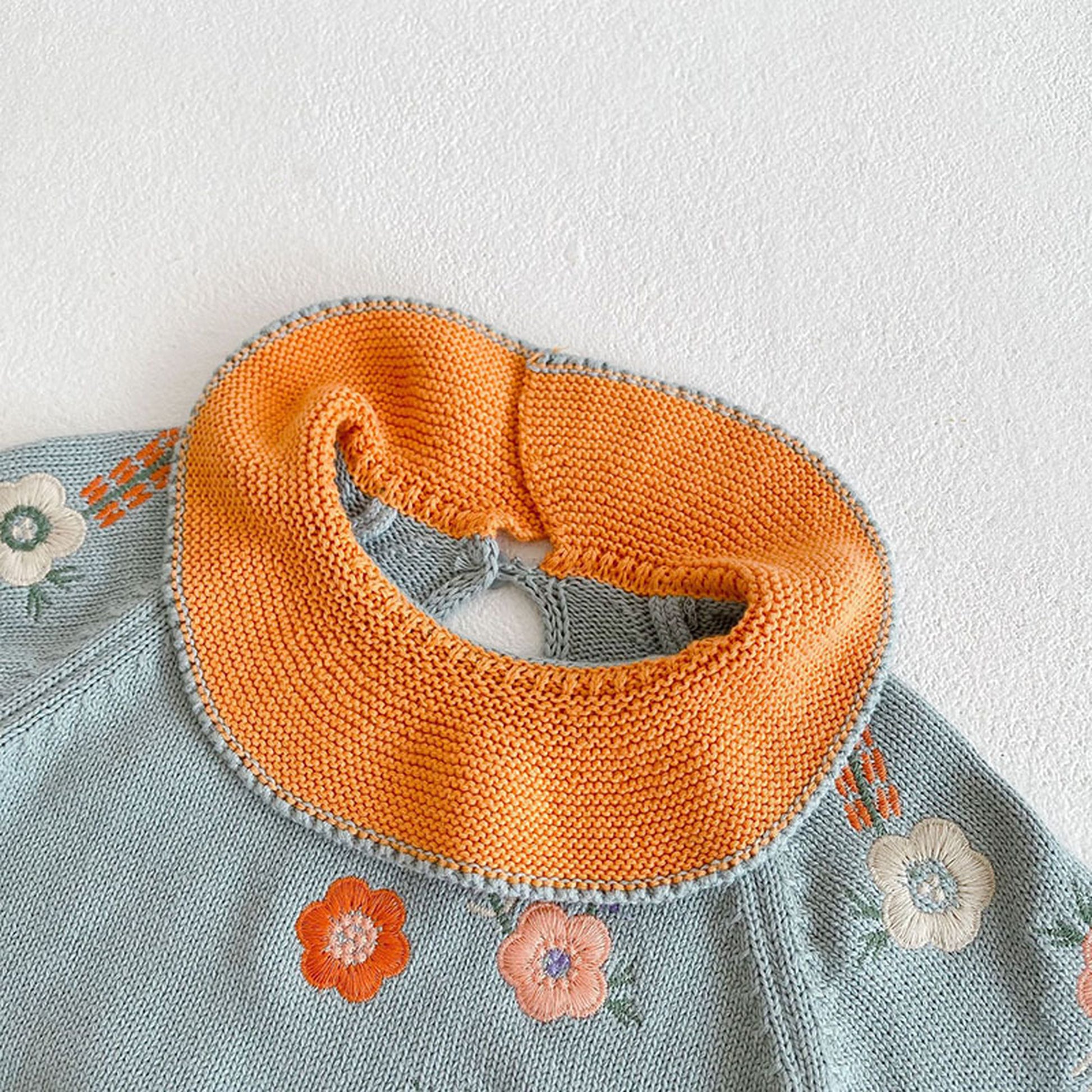 -ベビー セットアップ ニット フラワー 刺繍 セーター トップス フリル パンツ - mamahalo shop - 長袖セットアップ -  べビー服 - 子供服 - 男の子 - 女の子