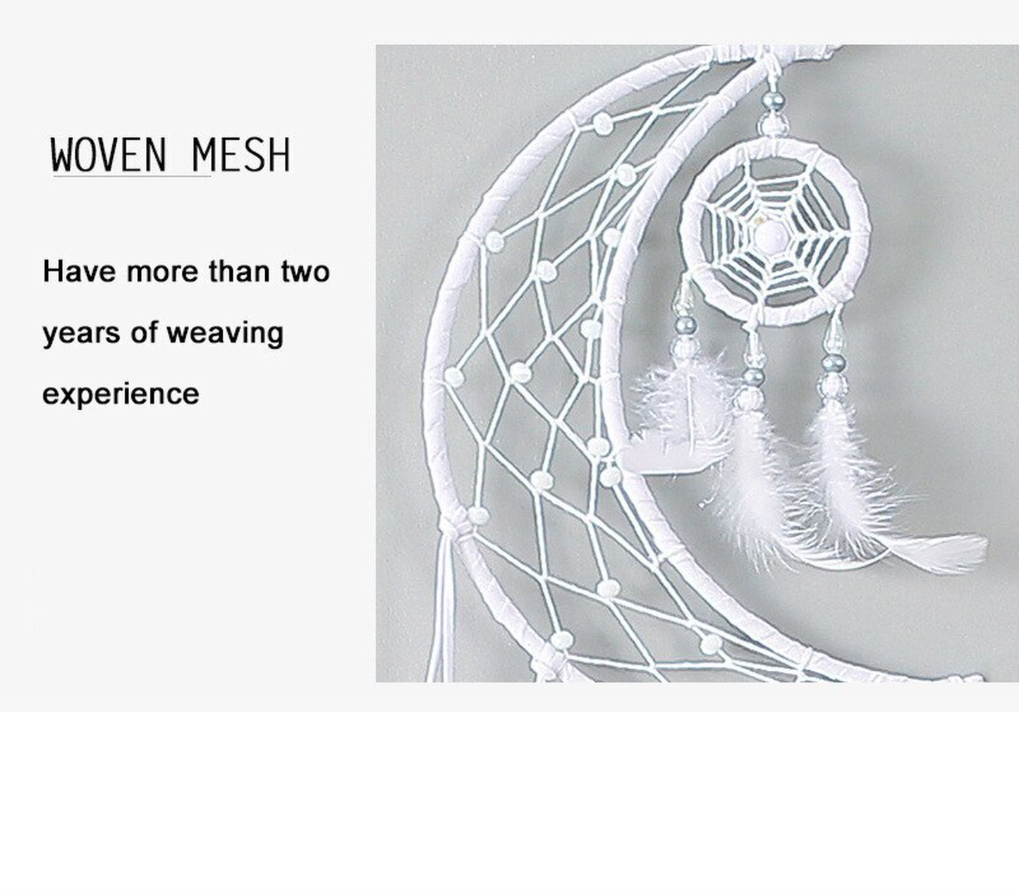 -ムーンフェザー ドリームキャッチャー 月 羽 ハンギング マクラメ デコレーション【mh0000010】 - mamahalo shop - モビール・ウォールデコレーション -  べビー服 - 子供服 - 男の子 - 女の子