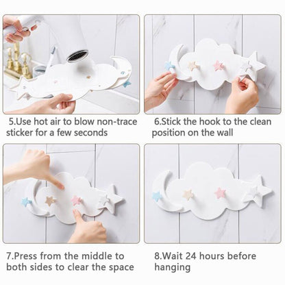 -キュートな壁掛けフック デザイン小物 クラウドウォールフック ベビーキッズルームに 雲と星と月【mh0000006】 - mamahalo shop - ベビー＆キッズ家具 -  べビー服 - 子供服 - 男の子 - 女の子