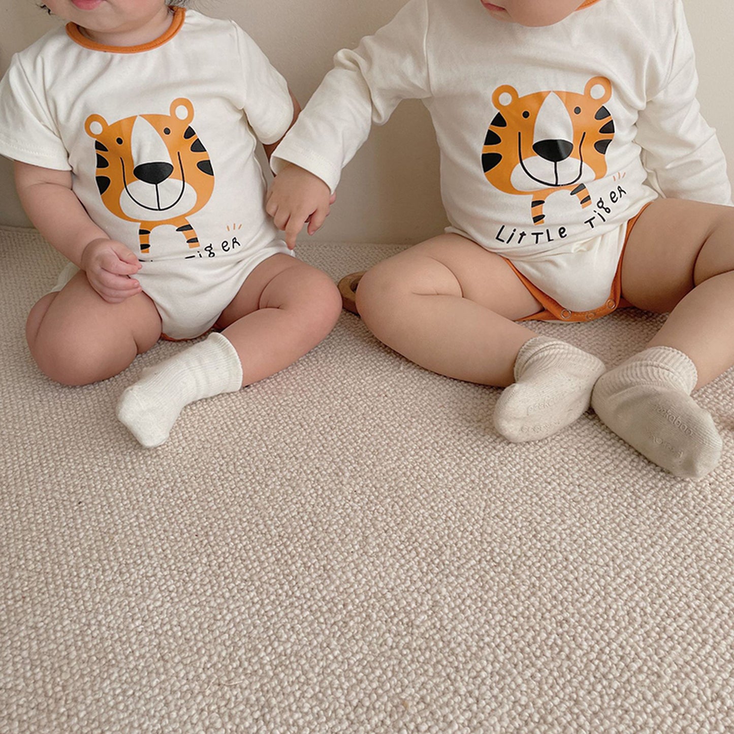 -ベビー タイガー 虎 長袖 半袖 しっぽ付き ロンパース【mh0000711】 - mamahalo shop - 半袖ロンパース -  べビー服 - 子供服 - 男の子 - 女の子