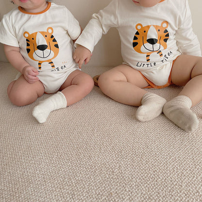 -ベビー タイガー 虎 長袖 半袖 しっぽ付き ロンパース【mh0000711】 - mamahalo shop - 半袖ロンパース -  べビー服 - 子供服 - 男の子 - 女の子