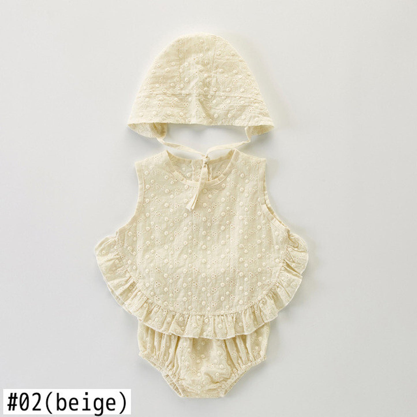 -ベビー セットアップ ノースリーブ ブラウス ブルマ パンツ ボンネット 帽子 - mamahalo shop - ノースリーブセットアップ -  べビー服 - 子供服 - 男の子 - 女の子