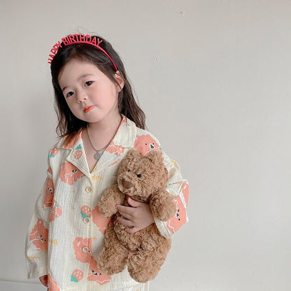 -キッズ くま ベア 長袖 パジャマ セット - mamahalo shop - 長袖パジャマ -  べビー服 - 子供服 - 男の子 - 女の子
