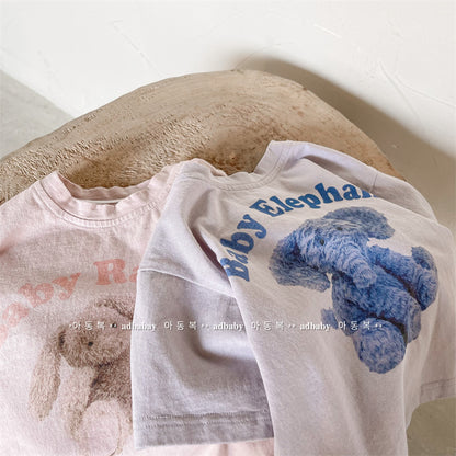 -キッズ うさぎ バニー ぞう エレファント 半袖 Tシャツ【mh0000791】 - mamahalo shop - 半袖Tシャツ -  べビー服 - 子供服 - 男の子 - 女の子