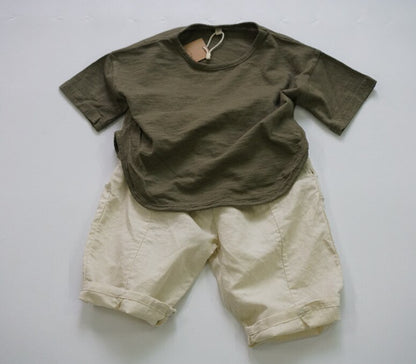 -キッズ コットン サマー パンツ - mamahalo shop - ハーフパンツ・ショートパンツ -  べビー服 - 子供服 - 男の子 - 女の子