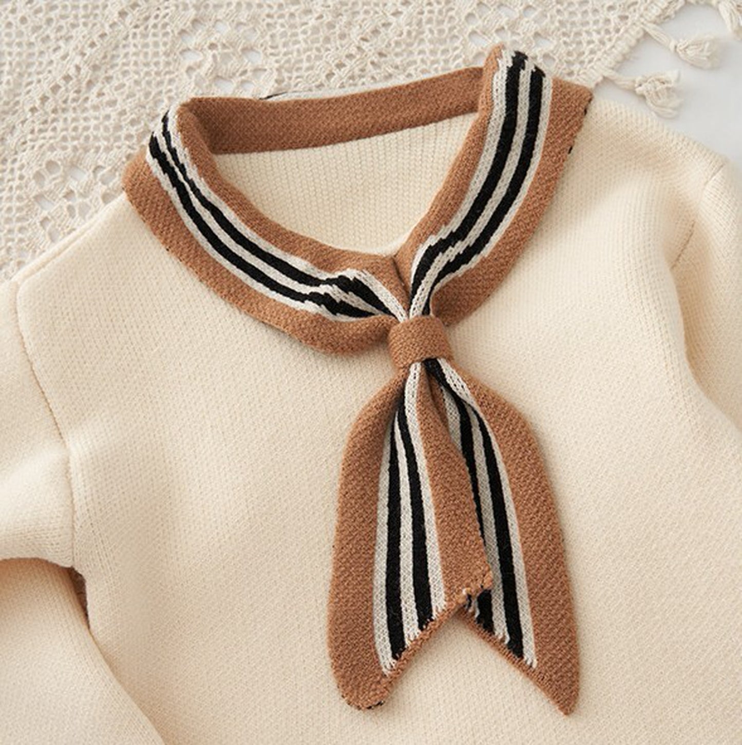 -キッズ ニット セットアップ リボン セーター スカート - mamahalo shop - 長袖セットアップ -  べビー服 - 子供服 - 男の子 - 女の子