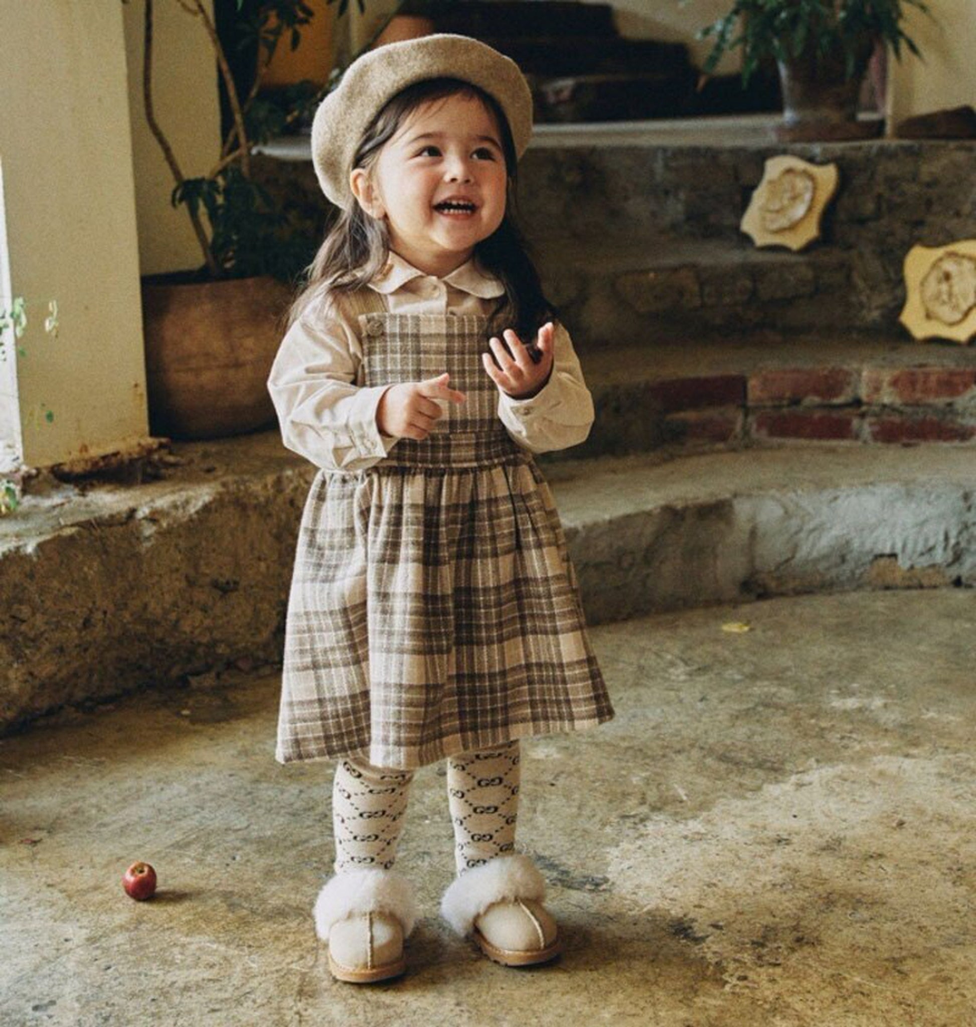 -ベビー キッズ チェック サスペンダー スカート ジャンパースカート - mamahalo shop - ノースリーブワンピース -  べビー服 - 子供服 - 男の子 - 女の子