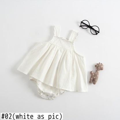 -ベビー キャミソール スカート ロンパース【mh0000557】 - mamahalo shop - ノースリーブロンパース -  べビー服 - 子供服 - 男の子 - 女の子