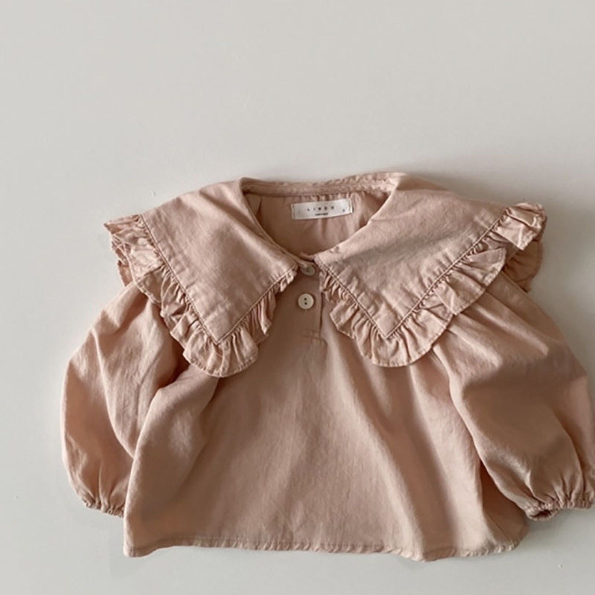 -キッズ ビッグ襟 チェック 長袖 ブラウス シャツ トップス - mamahalo shop - 長袖シャツ・ブラウス -  べビー服 - 子供服 - 男の子 - 女の子