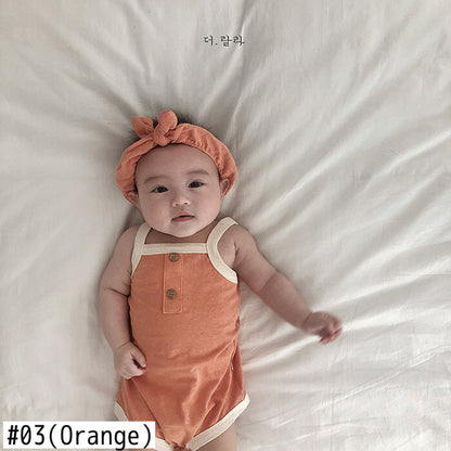 -ベビーロンパース キャミソールボディスーツ タンクロンパース 3カラー【mh0000535】 - mamahalo shop - ノースリーブロンパース -  べビー服 - 子供服 - 男の子 - 女の子