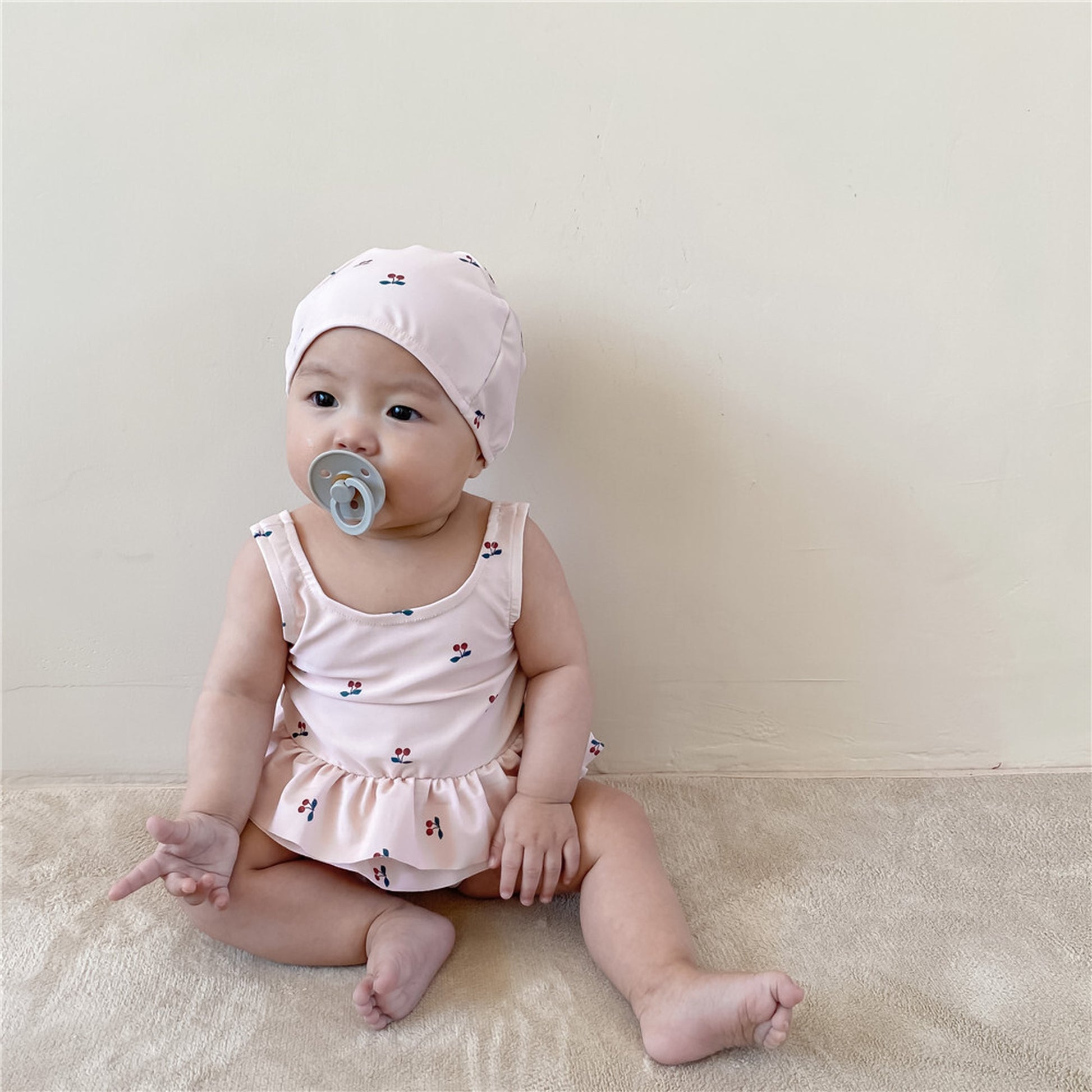 -ベビー チェリー ビキニ 水着 帽子セット【mh0000504】 - mamahalo shop - ベビー用水着 -  べビー服 - 子供服 - 男の子 - 女の子