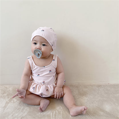 -ベビー チェリー ビキニ 水着 帽子セット【mh0000504】 - mamahalo shop - ベビー用水着 -  べビー服 - 子供服 - 男の子 - 女の子