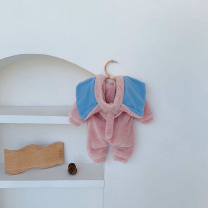 -ベビー ぞう 耳付き フーディ フリース アウター ジャンプスーツ【mh0000205】 - mamahalo shop - アウタージャンプスーツ -  べビー服 - 子供服 - 男の子 - 女の子